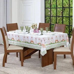 Toalha de Mesa Retangular p/ 6 Cadeiras 2,20 X 1,50 Páscoa e Encantos Decoração, Cozinha, Sala - NaLu Casa e Decoração